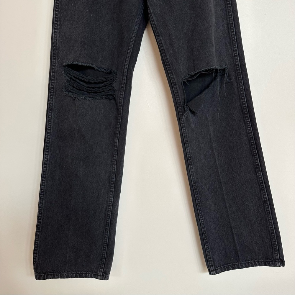 Re/Done High Rise Loose Jeans Washed Black with Rips Size 26 - Picture 4 of 11